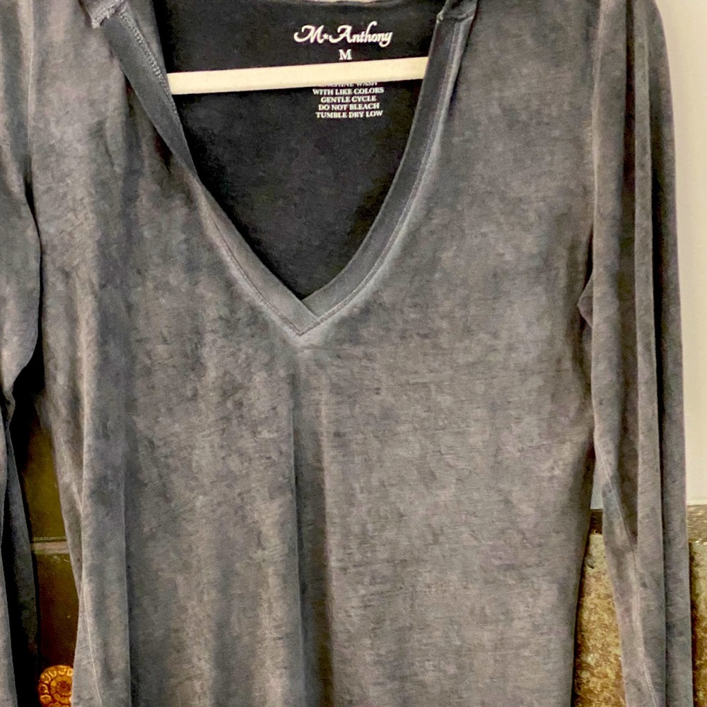 M.Anthony long sleeve hooded Tee.